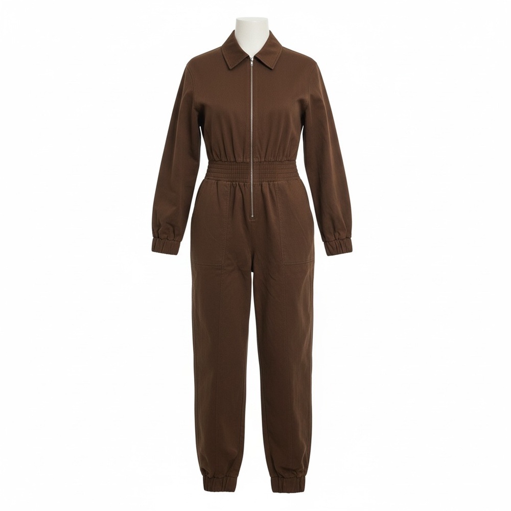Utility Zip-Front Women's Jumpsuit Dark Brown